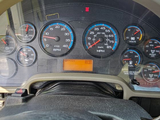 Instrument panel showing mileage